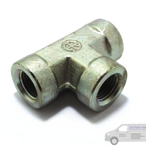 T-Stück 3/8" BSP IG 3x. 350 bar Stahl verzinkt
