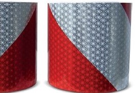 Warnmakierung weiß/rot schraffiert.B=141mmxL=9m.