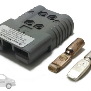 Stecker / Steckdose 2 Polig flach grau 35mm²