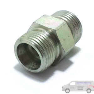 7/16"-20 UNF Doppelnippel bds. AG JIC. Stahl verz