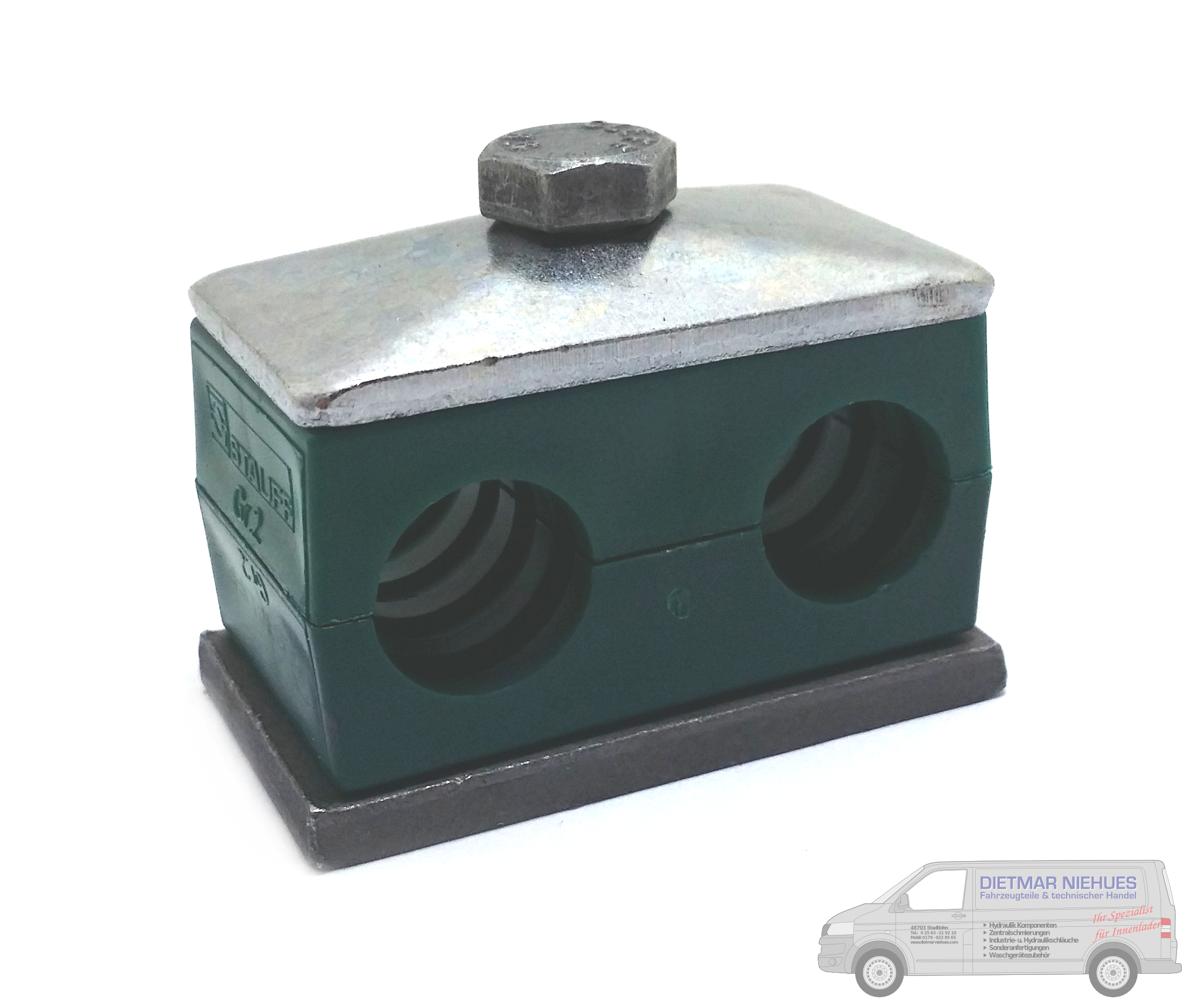 12L Doppelrohrschelle PVC kpl.einfach mit einer