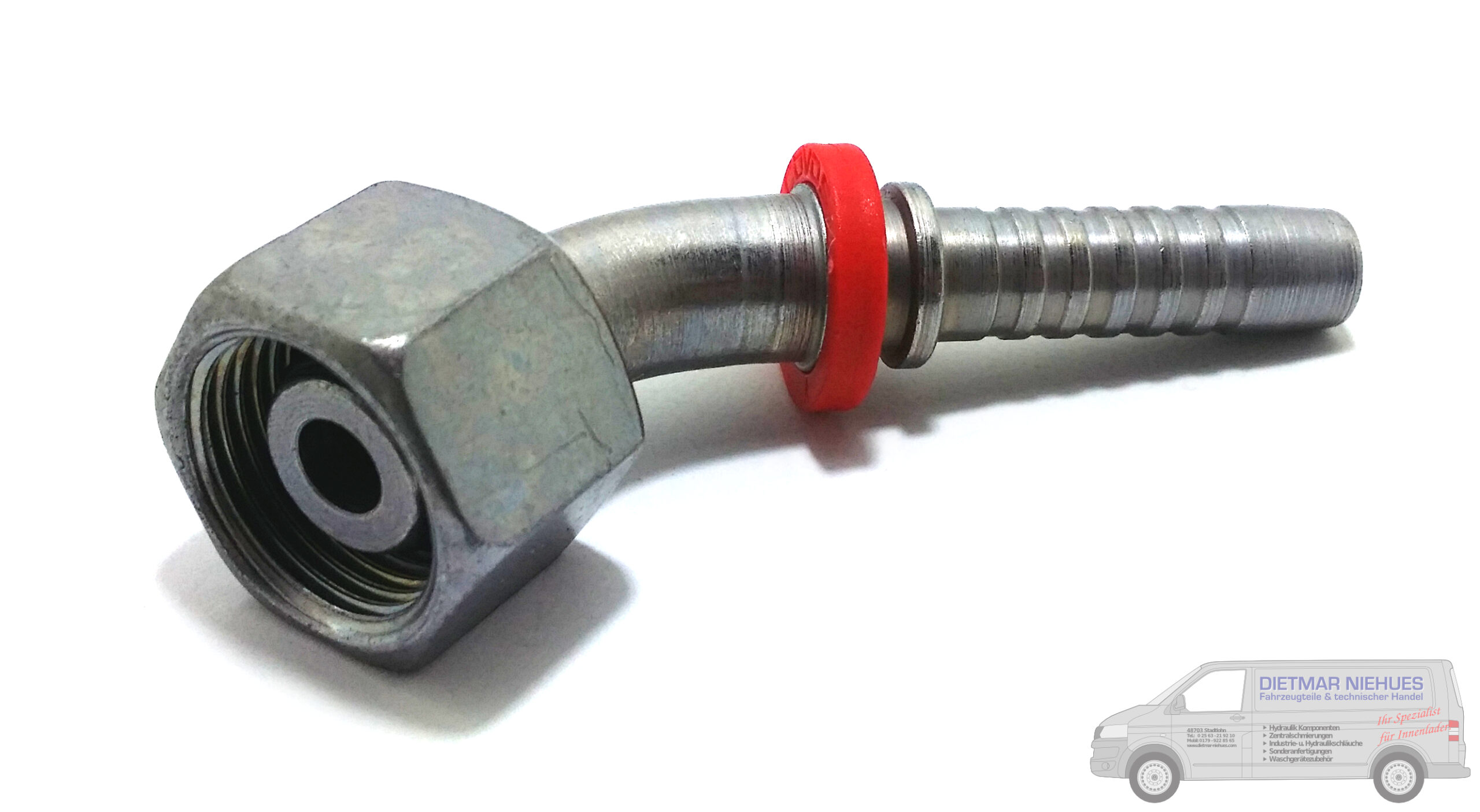 Pressnippel DN32 DKOL-45 28L IG45°. Stahl verz.