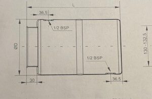 Hydrauliköltank 12 ltr. rund Stahl.schwarz Maße:
